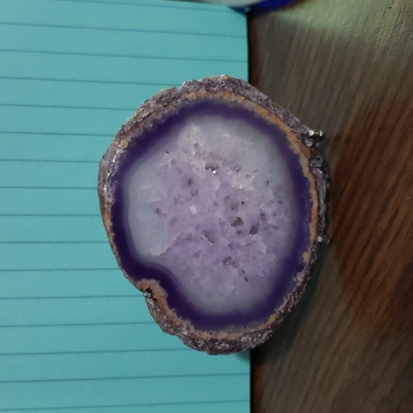 Purple Agate Slice with Fairy - Picture 2 of 3